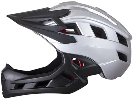 Ysyqkn Casque de Vélo Enfant, Casque de Vélo de Course, Casque de VTT, Casque Intégral, Casque pour Garçons et Filles, BMX, Argent Noir