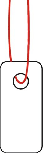 HERMA 6901 Hängeetiketten mit rotem Faden, 1000 Stück, 7 x 15 mm, Fadenlänge ca. 8 cm, mini Karton Preisschilder Markierungsetiketten Anhänger zum Beschriften, weiß