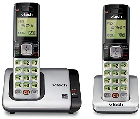 VTech CS6719-2 2-Handset Cordless Phone with Caller ID/Call Waiting, Handset Intercom & Backlit Display/Keypad, Silver