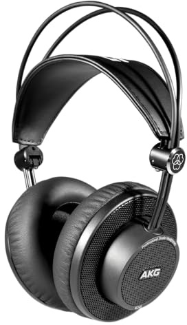 AKG K245 Cuffie professionali da studio aperte e pieghevoli, prestazioni di classe superiore, design ergonomico, archetto autoregolabile - Nero