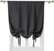 ele ELEOPTION Tie-Up Simple Blackout Curtain, Rod Pocket Thermal Insulated Room Darkening Roman Shade for Bedroom Living Room Kitchen Small Window (Black, 100x120cm)