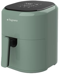 Tognana Iridea, Friggitrice ad aria 4,5 L con contenitore e griglia antiaderente e display digitale, verde salvia