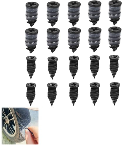 XIWUPO Reifen Reparaturset Kfz, Reifen Reparatur, Vakuum Reifen Reparatur-Nagel, Reifen Reparatur Set, Auto Reifen Reparatur Kit, Reifenreparaturset Motorrad, Für Auto Motorrad Fahrrad, 20 Stück