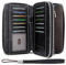 HNOOM Portafoglio Donna in Pelle PU Grande Capacità Portafoglio Donna Lungo Cerniera con Bloccaggio RFID, Elegante Portamonete Donna con 14 Scomparti per Carte (Nero)