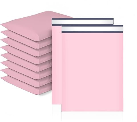 20 Stück Rosa Versandtaschen aus Kunststoff für Post,Versandtüten Warenbeutel,Selbstklebend und Blickdicht,28CM*42CM Versandtüten aus Plastik für Kleidung Logistikverpackungen Transport Textilien