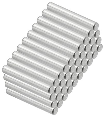 PATIKIL 304 Stainless Steel Dowel Pins 3 x 20 mm, 50 Pack Metal Dowel Pins Shelf Pegs Support Shelves Bunk Bed Fasten Elements Hardware for Furniture Fixing Component Position