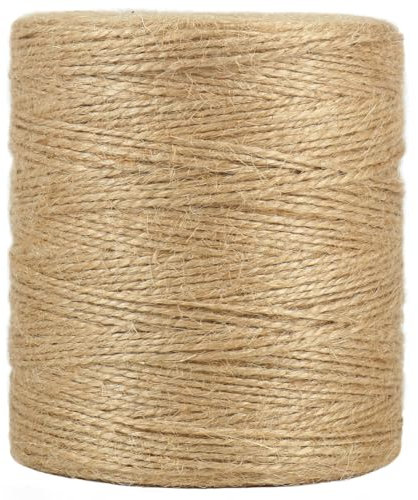Tenn Well Natural Jute Twine, 1500 Feet 2mm Garden Twine, Brown Jute String for Arts and Crafts, Gardening, Gift Wrapping, Bundling, Recycling, Holiday Decorations