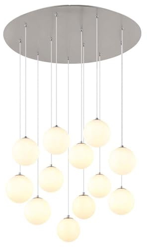 Pendant Lamp Living Room Light LED 12 Bulbs Metal Glass Balls