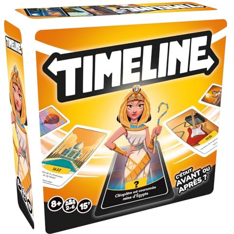 Asmodee - TIMELINE Nouvelle Edition - Jeu de Société sur l'Histoire pour Enfants dès 8 Ans - Devinez Les Dates des Evènements - Jeu de Cartes Familial - 2 à 6 Joueurs -15 Min - Version Française