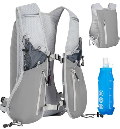 Expansea 7L Mochila Hidratación Ligera Impermeable con Soft Flask 500ml, Multifunción Mochilas de Hidratación, Chaleco Reflectante para Correr Ciclismo Carrera Trail Running