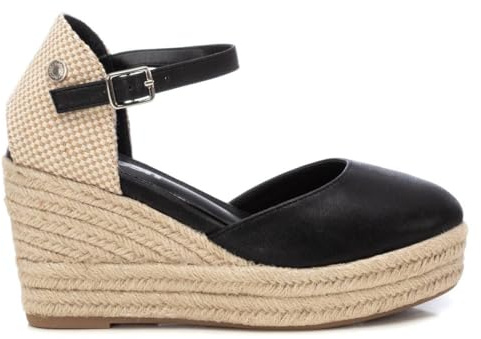 REFRESH - Sandalias con Cuña Mujer Negro - Calzado Cómodo y Versátil - Moda casual - Modelo 17278201 (Talla 37)