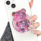 TOEECY Support et Grip Magnétique Compatible Support 3D Ondulation de l'eau Ours de Dessin Animé Extensible Pliable Poignée Accessoire Telephone pour Téléphone Portable Smartphone Tablette (Rose)