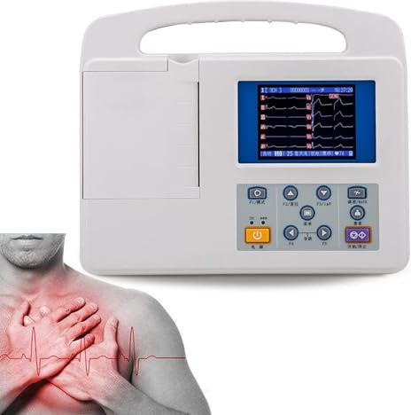 Electrocardiógrafo, monitor de ECG móvil, monitores de ECG, monitor de ECG para pacientes, electrocardiógrafo, máquina digital LCD a color de 12 derivaciones y 3 canales