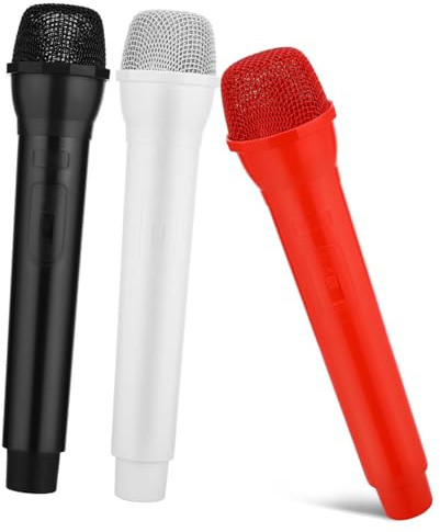 SOPOTUTU 3 Pièces Microphone de Plastique pour Garçon Fille Accessoires Microphone de Scène et Solides pour Costume Karaoké Pratique de Discours