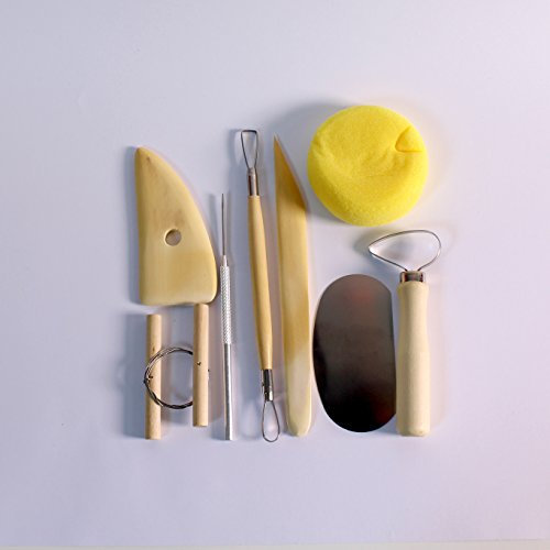 Pottery Clay Modelling & Sculpting Tool Set Made from Wood Metal Pack of 8 by BCreative®