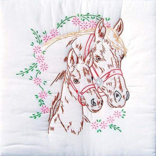 Stamped White Quilt Blocks 18X18 6/Pkg-Mare & Colt
