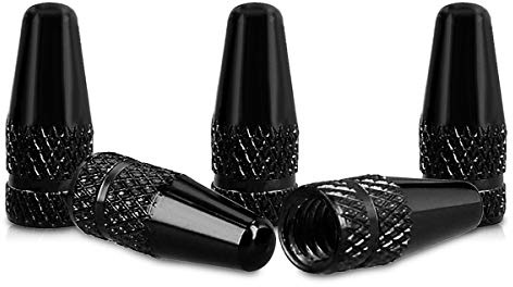 kwmobile 5x Valve Cap - Metal Tire Valve Dust Caps for Sclaverand Valve/Presta Valve/French Valve - Tire Caps for Bike, Road or Mountain Bike