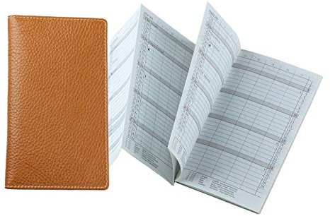 DELMON VARONE - Personalisierbarer Faltkalender 2026 DIN A6 Soft Grain Leder braun - Business Planer (1 Monat 2 Seiten) Lederhülle nachfüllbar - Termin Kalender Monatsübersicht & Adressenheft