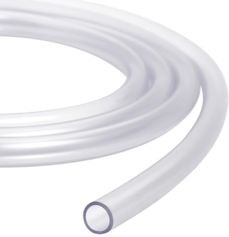 1 m / 3.25 ft of 12 mm Clear PVC Food Grade Hose - Flexible Non-Toxic Hose Pipe for Drinking Water, Aquarium Air Line, Fish Tank, Pond Pump - 2-Layer Transparent Soft PVC Tubing - Temp: -25°C to +60°C
