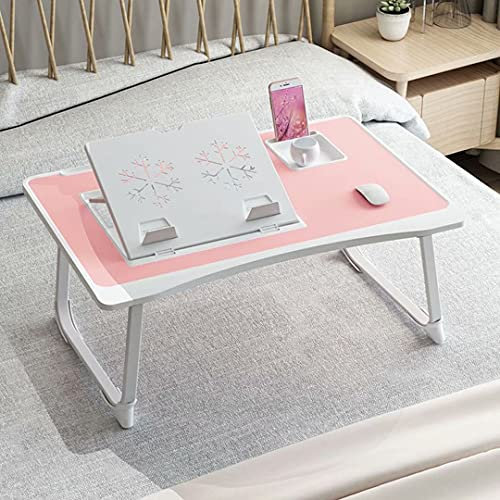 HGTRH Sängbricka med stativ, laptopbord för säng, sängbricka med förvaringslåda, cup slot bärbar nivå 6 lutningsvinkel, vikbara ben för soffa, säng, terrass, balkong, trädgård