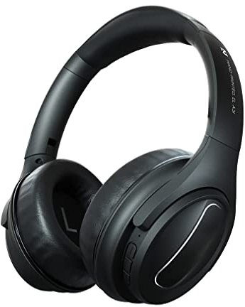 ANC Active Noise Cancelling Over-Ear Auriculares Apt-X Low Latency Bluetooth 5.0 Inalámbrico Plegable Hi-Fi Stereo Deep Bass Auriculares con Micrófono, para Deportes/Juegos,Negro