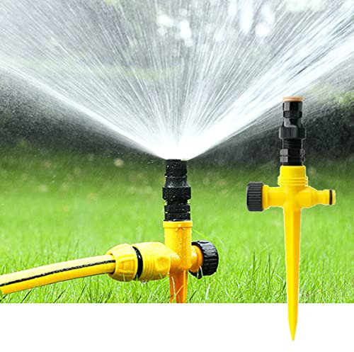 Garden Sprinkler for Lawns, Water Sprinkler with 360° Rotating Automatic Irrigation System & Adjustable Angle for Watering Plants Flowers Veggies Grass (1 PCS)