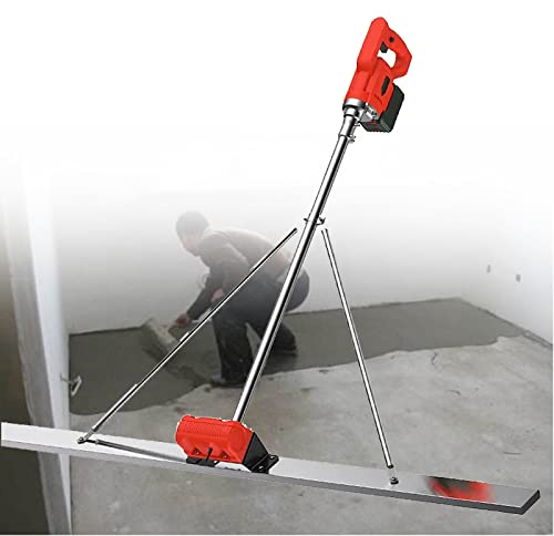 ALSUP Beton Estrich Rüttelset mit 5ft Board, Batteriebetriebene Betonoberfläche Nivellierung Tamper Lineal, Elektrische Cordless Estrich Zement Finishing Vibrating Machine,2electric