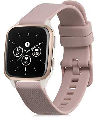 kwmobile Silikon Uhrenarmband für Garmin Venu Sq 2 Music/Sq 2 / Vivoactive 6 / Vivoactive 5 Armband - Ersatzarmband für Fitnesstracker - Wechselarmband Smartwatch - Altrosa