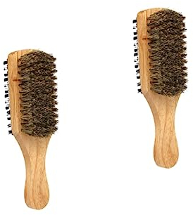 FRCOLOR 2st Dichte Borstenbürste Bartglätter Beheizte Bartbürste Herren Bartbürste Bürste Für Lockiges Haar Herrenhaarbürste Bartbürste Weich Föhnbürste Pflegebürste Mann Heizung Hölzern