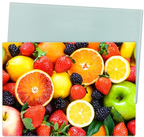 Okllen Confezione da 2 taglieri in vetro temperato a sublimazione, 27,9 cm di lunghezza x 20,3 cm di larghezza, tagliere antiscivolo in vetro, resistente al calore, per cucina, fai da te, macchina per