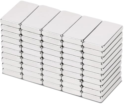 Aenienoe 50 Pezzi Rettangolo Magneti al neodimio, Calamita Potente 20x10x3mm Calamite Lavagna Magnetica, Frigoriferi, Magneti al neodimio, Uffici, Esperimenti Scientifici