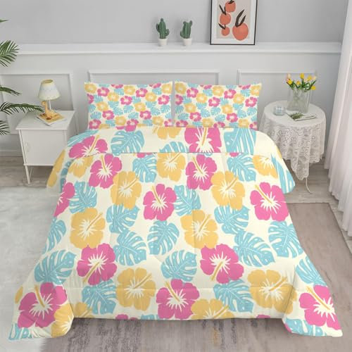 Linfye Bettdecke 155x220 4 Jahreszeiten Bunte Blumen Steppdecke 155x220 Vierjahreszeiten Schlafdecke Ganzjahresdecke, Bettdecke Ohne Bezug Bettdecken Wende Waschbar Antiallergisch BC378