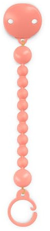 Suavinex, Broche Pinza de Silicona, Chupetero con Cadena de Silicona de una Única Pieza, +0 Meses, Flexible y de Tacto Agradable, Colour Essence, Peach Pink