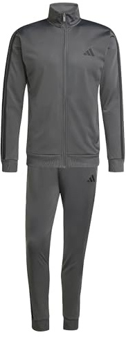 adidas Herren SPORTSWEAR BASIC 3 STRIPES TRICOT TRACKSUIT, grey six, L Short