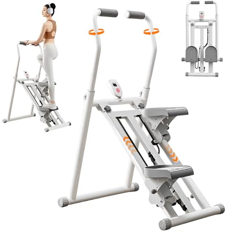 TOCMSNHG Stair Stepper, Foldable Vertical Stair Climber with Adjustable 3 Level Resistance, Stair Master for Full-Body Workout, Compact Stepper Exercise Machine for Home, Gym