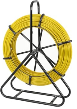 Mreryyse 130m Ruban à Poisson en Fibre de Verre Aiguille De Tirage Fibre Optique Conduit de câble Porte-moulinet en acier avec frein Bande de poisson en fibre de verre Brin Rigide D’Aiguillage