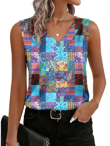 Débardeur Satin Femme Debardeur Col V Chic et ÉLégant sans Manches | Chemisier Sexy Camisole D'été Basique Blouse Décontracté Caraco Tops