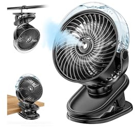 Ventilatore Pinza con Nebulizzatore, USB Mini Ventilatore Portatile