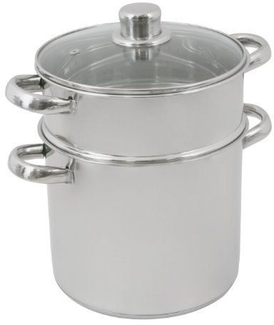 Crealys 502368 - Pentola per Couscous con Coperchio in Vetro 16 L-, Diametro 28 cm