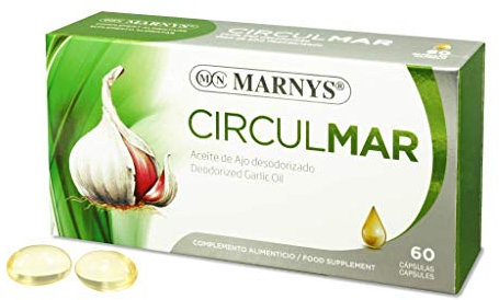 Marnys Circulmar Aceite de Ajo para el Corazón, Bienestar circulatorio y cardíaco, Para equilibrar sus niveles de lípidos en sangre, 60 Cápsulas
