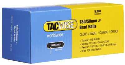 TACWISE 0401 Stauchkopfnägel Brad Typ 18G / 50 mm, verzinkte, Silberfarbig, 5000 Stück