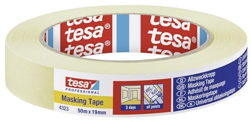 Tesa 04323-00040 Kreppband hellbeige - 50 m x 19mm, 1 Stück