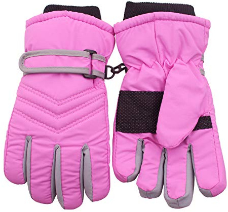 kimmyku Toddler Waterproof Winter Thinsulate Snow Ski Gloves for Kids Childs Boy Girls Light Pink 3 4 5 Years