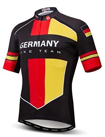 Radtrikot Herren MTB Trikot Reißverschluss Kurzarm Biker Tops Mountain Road Bekleidung Fahrrad Shirts Jacke Sommer Pro Team Rennrad Trikot für Herren Atmungsaktiv Schnelltrocknend weiß Rot Größe M