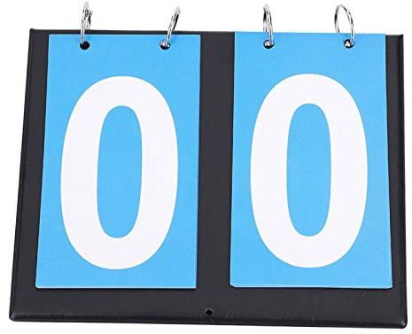 Keenso Flip Scoreboard, 2/3/4 Digit Portable Flip Number Scoreboard Sports Scoreboard Score Counter For Table Tennis Basketball Tennis Score Keeper for Net (2 Digit-Blue)