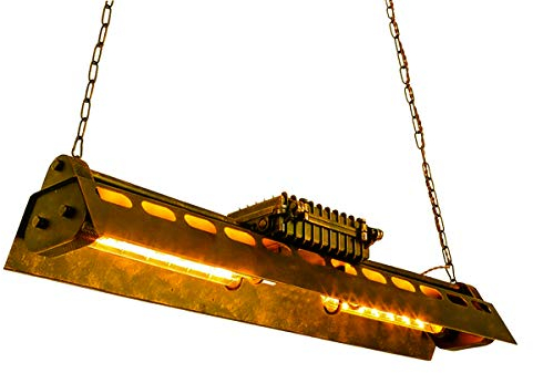 KJLARS Iluminación colgante industrial Luminaria de suspensión Retro Antiguo Vintage Lámparas de araña Pantalla de metal Iluminación para restaurante Sala de estar Dormitorio Cocina Bar 95cm