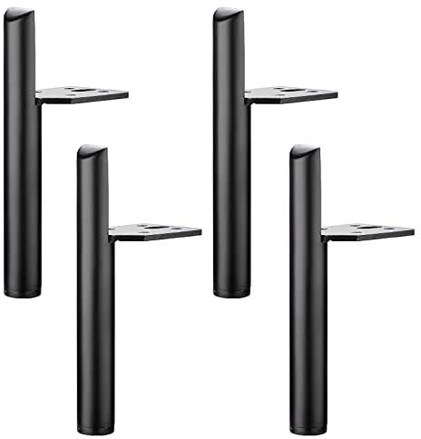 SHUIOG 4 Stück Ersatz Möbelfüße Metall, 5 / 13cm Schwarz Möbelfüsse, DIY Möbel Füße Tischbeine Schrankfüsse, (13cm, Black)