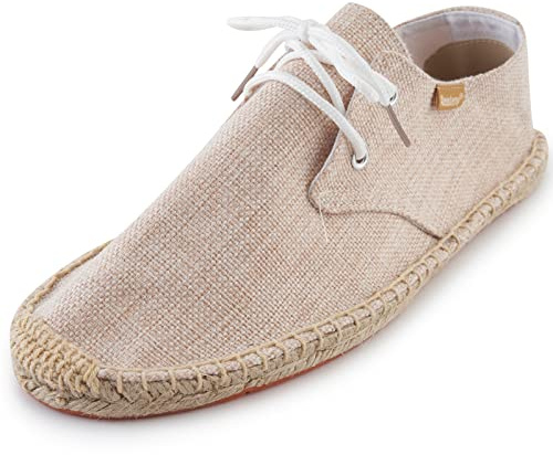 Alexis Leroy Lace Up Alpargatas de Lona para Hombre Espadrillas Slip on Color Sólido Albaricoque 22ss 42 EU