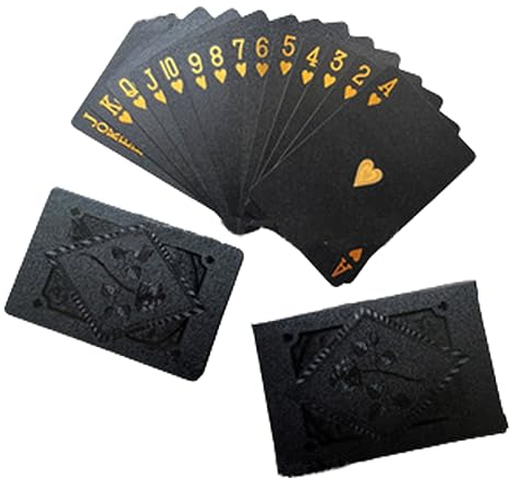 Wasserdichte Pokerkarten aus Kunststoff - Schwarzer Diamant Design - 1 Deck Spielkarten