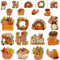 Decorazione in legno, decorazione autunnale, 24 pezzi, decorazione in legno, decorazione autunnale, zucca, foglia d'acero, gnomo, decorazione in legno dipinto, decorazione per il giorno del